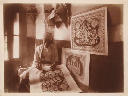 Calligrapher at work, c1910s.  Creator: Lehnert & Landrock.