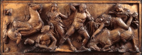 Herakles fighting an Amazon, 1816. Creator: Unknown.