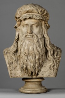 Cast of a bust of Leonardo da Vinci, c1860. Creator: Unknown.