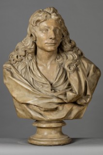 Cast of a bust of Sir Christopher Wren, 1673. Creator: Unknown.