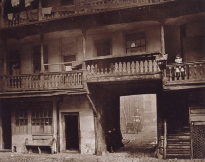 The Inn Yard looking towards Warwick Lane,  The Oxford Arms, 1875, c1875. Creator: Alfred & John Bool.