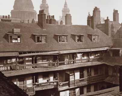 The Galleries  of The Oxford Arms, Warwick Lane, looking from Warwick Lane, c1875. Creator: Alfred & John Bool.