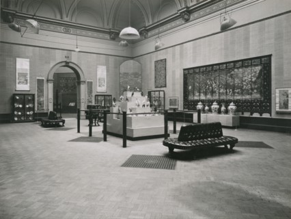 Gallery views of the 'International Exhibition of Chinese Art' held at the Royal Academy, 1935. Creator: Unknown.