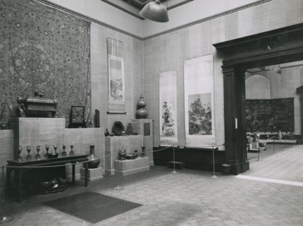 Gallery views of the 'International Exhibition of Chinese Art' held at the Royal Academy, 1935. Creator: Unknown.
