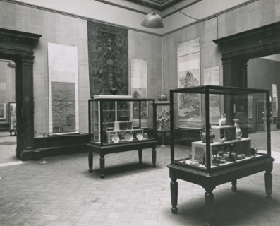 Gallery views of the 'International Exhibition of Chinese Art' held at the Royal Academy, 1935. Creator: Unknown.