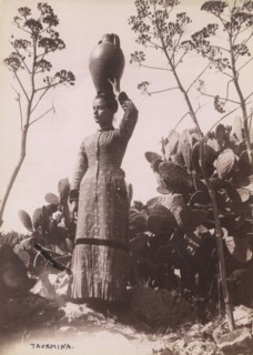 Young woman with pitcher,  Taormina, Sicily, c1890s. Creator: Count Wilhelm von Gloeden.