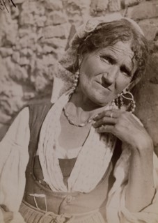 Portrait of an elderly woman, Taormina, Sicily, c1890s. Creator: Count Wilhelm von Gloeden.