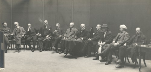 Monotone photograph of the Selection Committee, April 1914. Creators: William Henry Grove, Charles Henry Boulton.