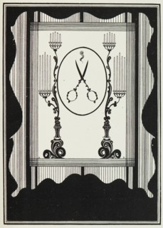 The Rape of the Lock, reduction of cover design to 1896 edition, 1897.  Creator: Aubrey Beardsley.