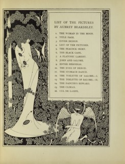 Salome: List of the Pictures, 1907.  Creator: Aubrey Beardsley.