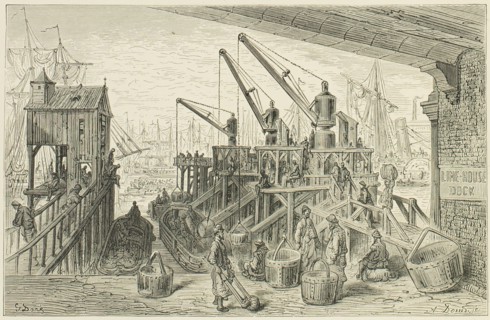 Limehouse Dock, 1872.  Creator: Albert Doms.