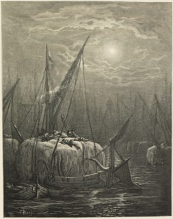 Hay-Boats on the Thames, 1872.  Creator: Unknown.