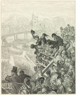 Putney Bridge - The Return, 1872.  Creator: Henri Theophile Hildibrand.