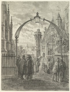 Dean's Yard, Westminster, 1872.  Creator: Adolphe François Pannemaker.