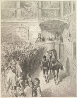 A Sale at Tattersall's, 1872.  Creator: Adolphe François Pannemaker.