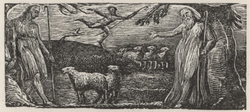 Thenot Remonstrates with Colinet: Lightfoot in the Distance, 1821.  Creator: William Blake.