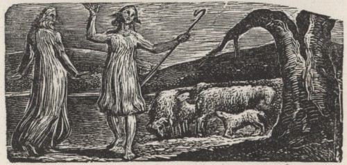 Thenot with Colinet Waving his Arms in Sorrow, 1821. Creator: William Blake.