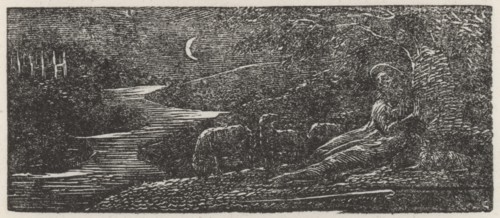Colinet Rests by a Stream at Night, 1821.  Creator: William Blake.