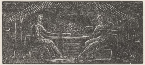 Thenot and Colinet at Supper, 1821.  Creator: William Blake.