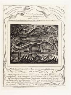 'With Dreams upon my bed thou scarest me & affrightest me with Visions', 1825.  Creator: William Blake.