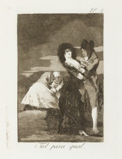 Tal para qual.; Los Caprichos, pl.5, 1799. Creator: Francisco Goya.