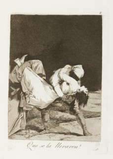 Que se la llevaron!; Los Caprichos, pl.8, 1799. Creator: Francisco Goya.