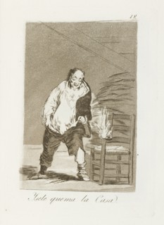 Y se le quema la casa.; Los Caprichos, pl.18, 1799. Creator: Francisco Goya.