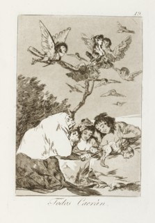 Todos caerán.; Los Caprichos, pl.19., 1799. Creator: Francisco Goya.