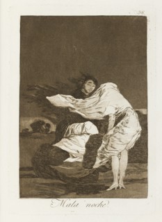 Mala noche.; Los Caprichos, pl.36, 1799. Creator: Francisco Goya.
