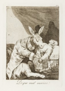 De que mal morira?; Los Caprichos, pl.40, 1799. Creator: Francisco Goya.
