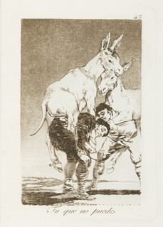 Tu que no puedes.; Los Caprichos, pl.42, 1799. Creator: Francisco Goya.
