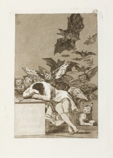 El sueño de la razon produce monstruos.; Los Caprichos, pl.43, 1799. Creator: Francisco Goya.