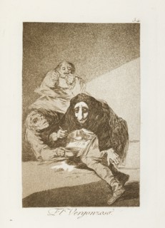 El Vergonzoso.; Los Caprichos, pl.54, 1799. Creator: Francisco Goya.