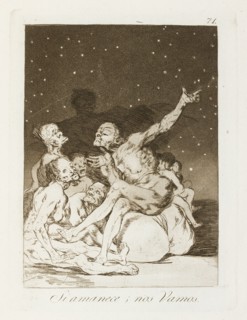 Si amanece; nos vamos.; Los Caprichos, pl.71, 1799. Creator: Francisco Goya.