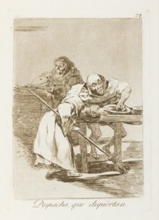 Despacha, que dispiértan.; Los Caprichos, pl.78, 1799. Creator: Francisco Goya.