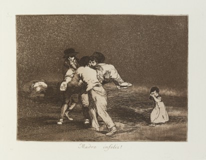 Madre infeliz!; Los Desastres de la Guerra, Madrid 1863. Creator: Francisco Goya.