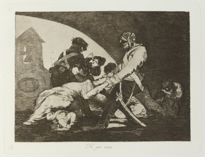 Ni por esas.; Los Desastres de la Guerra, Madrid 1863. Creator: Francisco Goya.