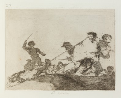 Lo merecia.; Los Desastres de la Guerra, Madrid 1863. Creator: Francisco Goya.