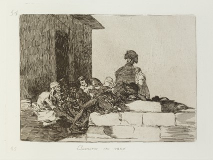 Clamores en vano.; Los Desastres de la Guerra, Madrid 1863. Creator: Francisco Goya.