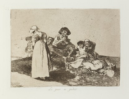 Lo peor es pedir.; Los Desastres de la Guerra, Madrid 1863. Creator: Francisco Goya.