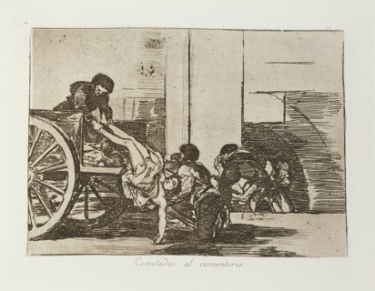Carretadas al cementerio.; Los Desastres de la Guerra, Madrid 1863. Creator: Francisco Goya.
