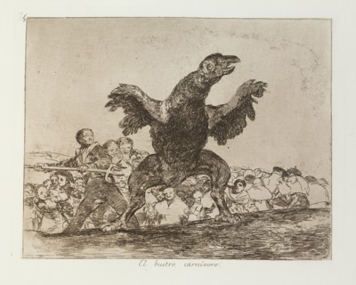 El buitre carnívoro.; Los Desastres de la Guerra, Madrid 1863. Creator: Francisco Goya.