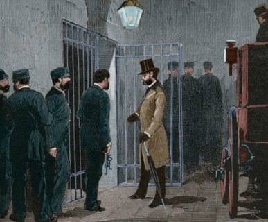 Arrival of Parnell in Kilmainham prison, (Dublin), 1881.  Creator: Bernardo Rico.
