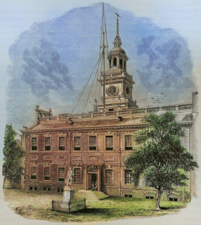 House at Philadelphia in which the first congresses were held, 19th-century. Creator: Unknown.