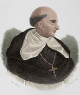 Bartolomé de las Casas, (c1484-1566), Spanish Dominican friar, Bishop of Chiapas, 1867.  Creator: Santiago Llanta.