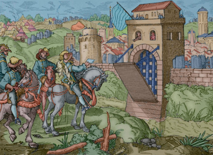 Siege of a town by a feudal army, 1575 , (1877).   Creator: Unknown.