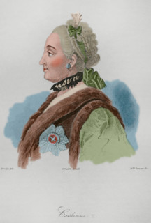 Catherine the Great or Catherine II, (1729-1796), Empress of Rusia from 1762 to 1796.  Creator: Augustin François Lemaitre.