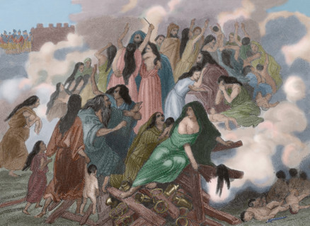 The Siege of Saguntum, (219 BC), Iberian Peninsula, 1852.  Creator: Unknown.