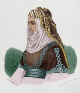 Aisha bint Muhammad ibn al-Ahmar, (15th century), called Aisha al-Hurra or Aixa, Queen..., 1869. Creator: Santiago Llanta.
