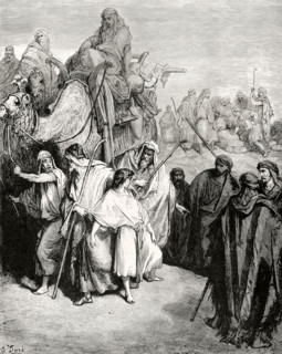Joseph, after being sold by his brothers to the Ishmaelites, is taken to Egypt,  c1870s. Creator: William Luson Thomas.